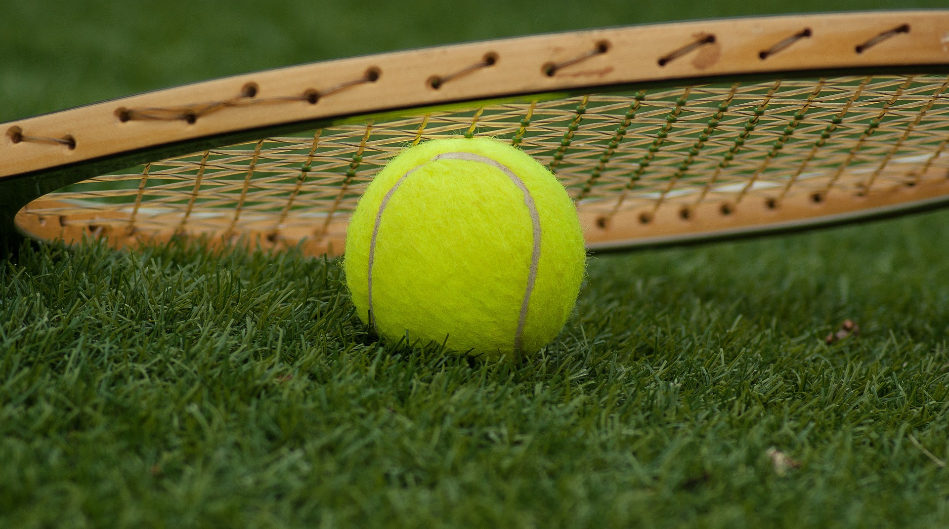 Tennisball auf dem Rasen